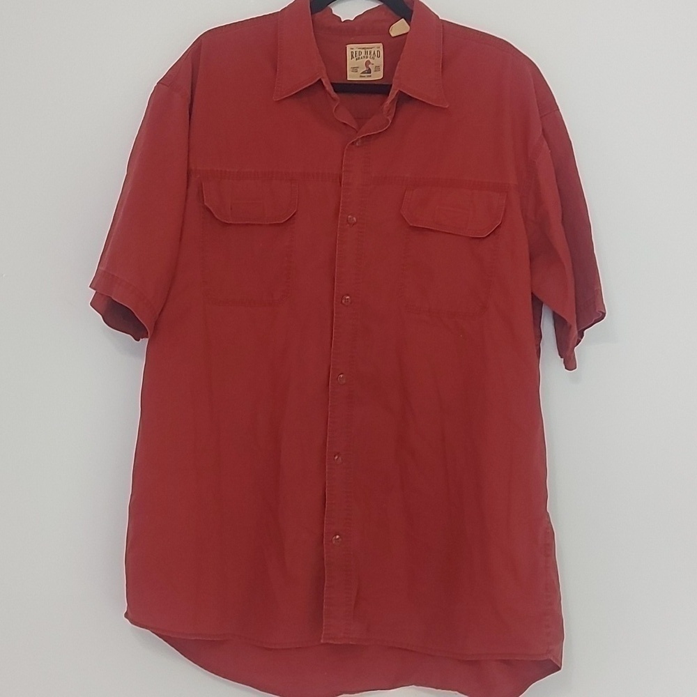 REDHEAD XL button down tshirt 100% cotton red